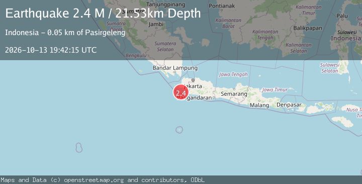 Map of Java, Indonesia