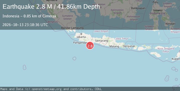 Map of Java, Indonesia