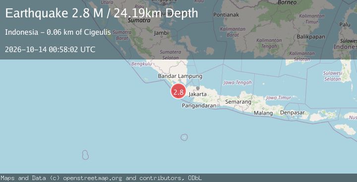 Map of Sunda Strait, Indonesia