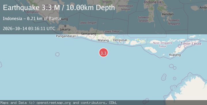 Map of South of Java, Indonesia