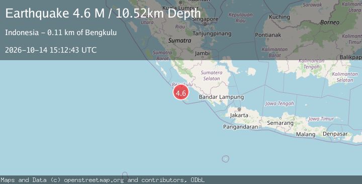 Map of Southern Sumatra, Indonesia