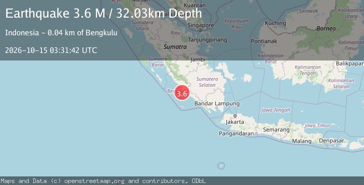 Map of Southern Sumatra, Indonesia