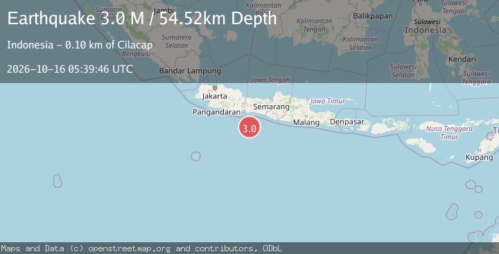 Map of Java, Indonesia