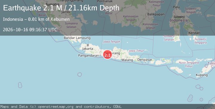 Map of Java, Indonesia