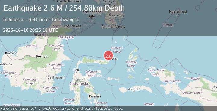 Map of Minahassa Peninsula, Sulawesi