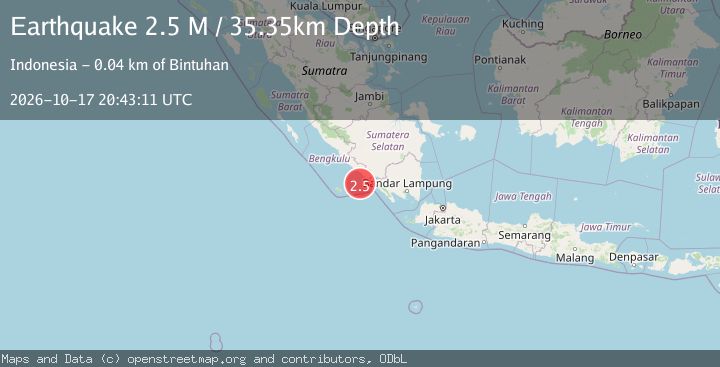 Map of Southern Sumatra, Indonesia