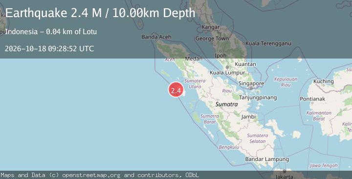 Map of Northern Sumatra, Indonesia