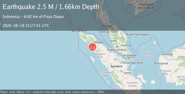 Map of Northern Sumatra, Indonesia