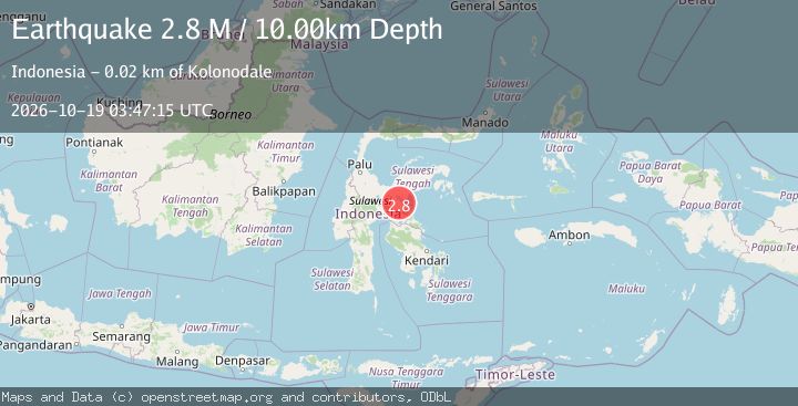Map of Sulawesi, Indonesia