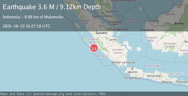 Map of Southern Sumatra, Indonesia