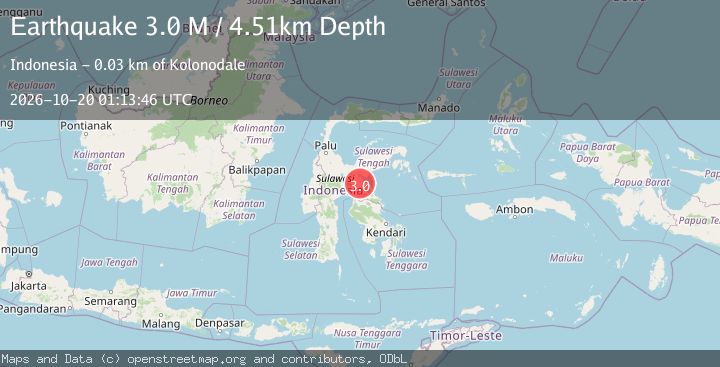 Map of Sulawesi, Indonesia