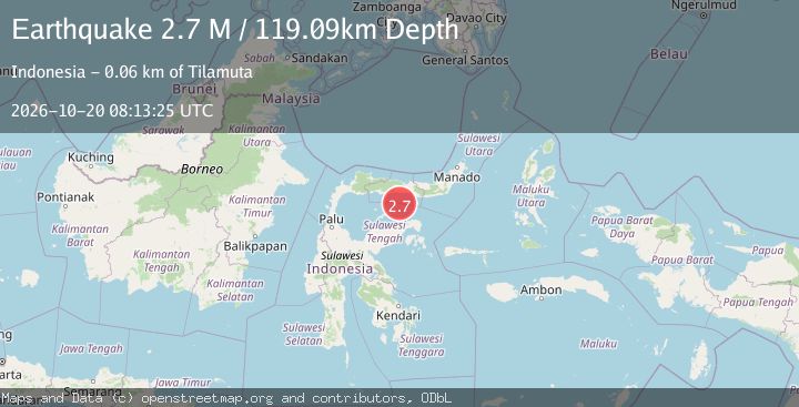 Map of Minahassa Peninsula, Sulawesi