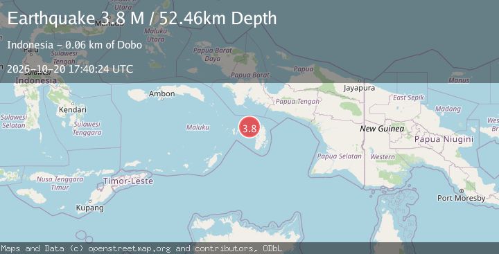 Map of Aru Islands Region, Indonesia