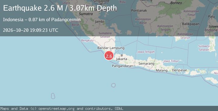 Map of Sunda Strait, Indonesia