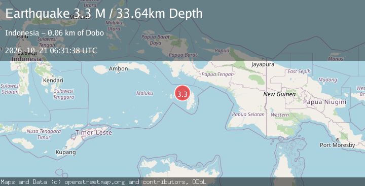 Map of Aru Islands Region, Indonesia