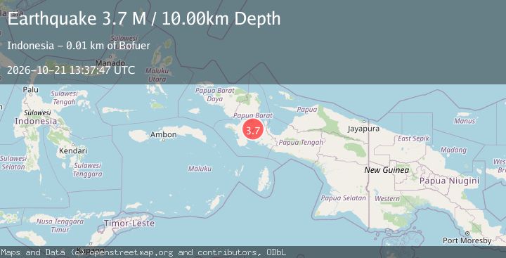 Map of West Papua Region, Indonesia