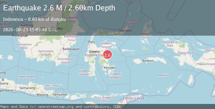 Map of Sulawesi, Indonesia