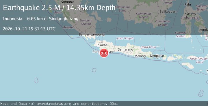 Map of Java, Indonesia