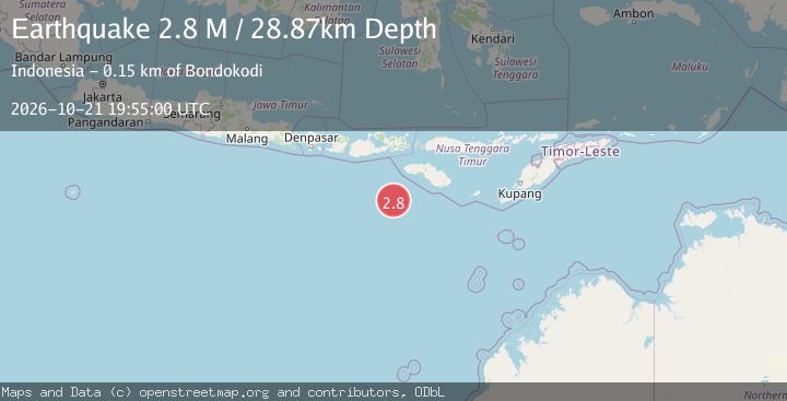 Map of South of Sumbawa, Indonesia