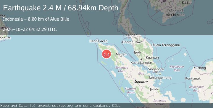 Map of Northern Sumatra, Indonesia