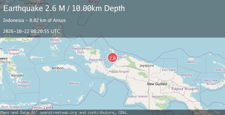 Map of West Papua Region, Indonesia