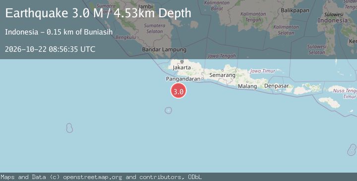 Map of South of Java, Indonesia