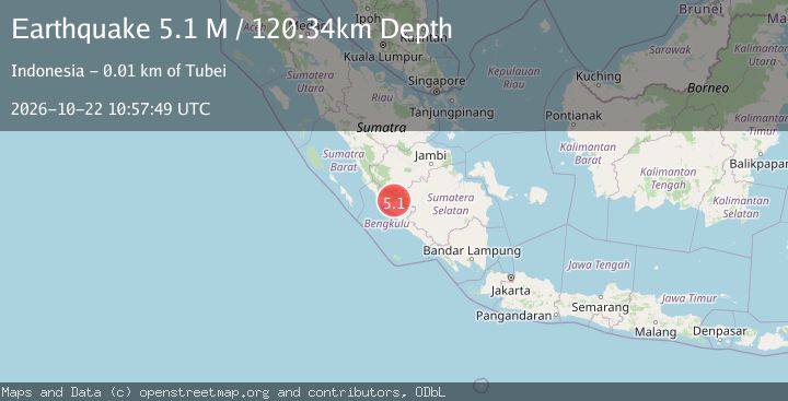 Map of Southern Sumatra, Indonesia