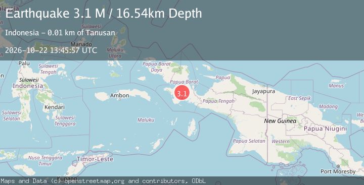 Map of West Papua Region, Indonesia