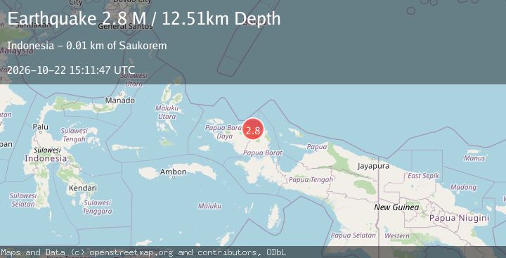 Map of West Papua Region, Indonesia