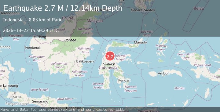 Map of Minahassa Peninsula, Sulawesi