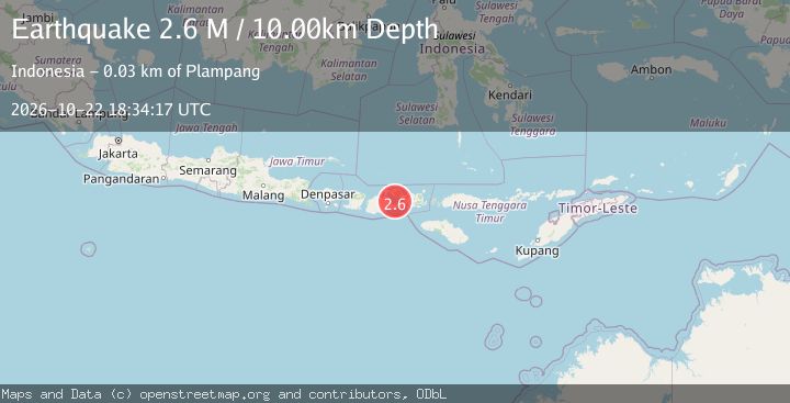 Map of Sumbawa Region, Indonesia