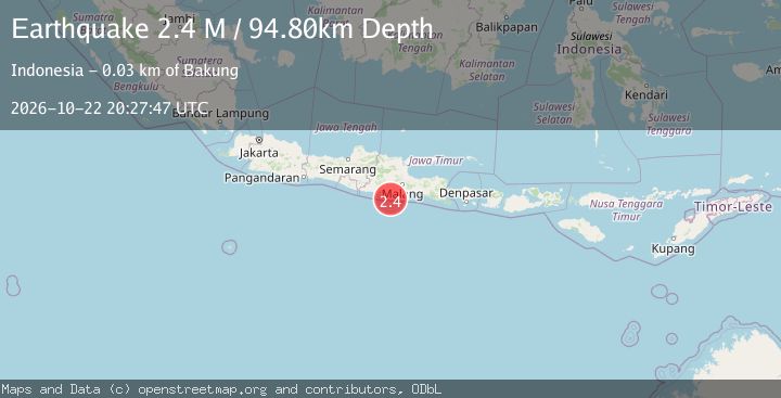 Map of Java, Indonesia