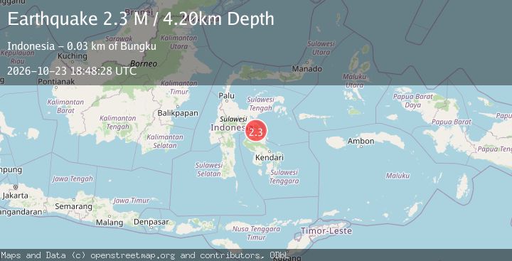 Map of Sulawesi, Indonesia