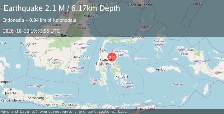 Map of Sulawesi, Indonesia