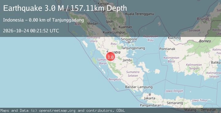 Map of Southern Sumatra, Indonesia