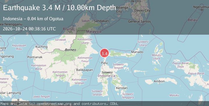 Map of Minahassa Peninsula, Sulawesi