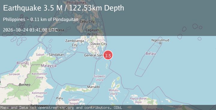 Map of Mindanao, Philippines