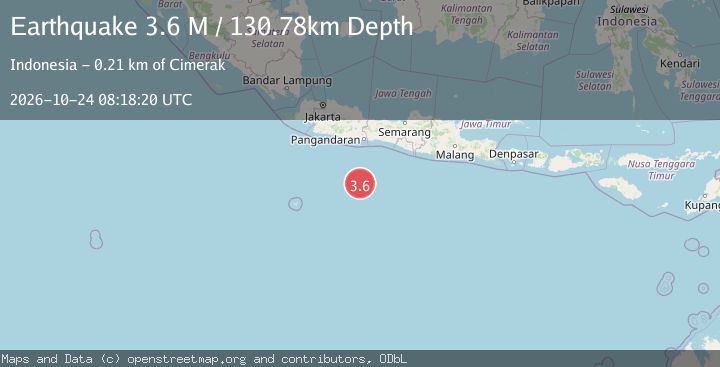 Map of South of Java, Indonesia