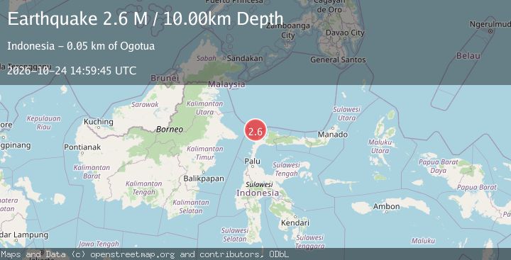 Map of Minahassa Peninsula, Sulawesi
