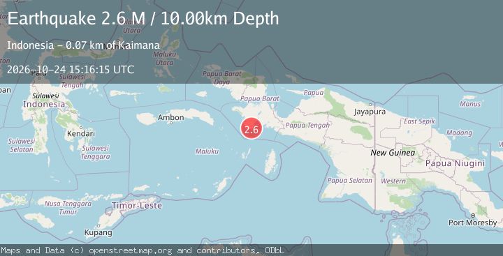 Map of West Papua Region, Indonesia