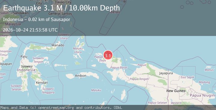 Map of West Papua Region, Indonesia