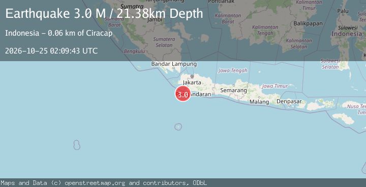 Map of Java, Indonesia