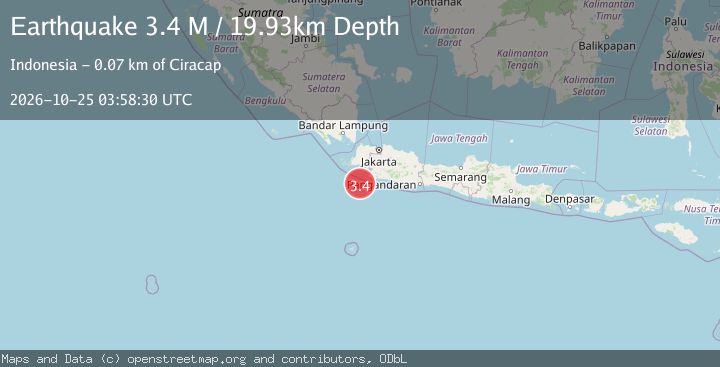 Map of Java, Indonesia