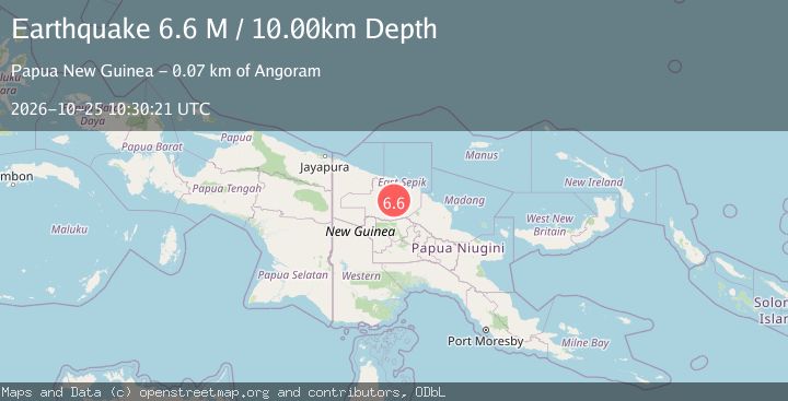 Map of New Guinea, Papua New Guinea