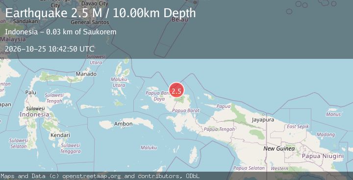 Map of West Papua Region, Indonesia