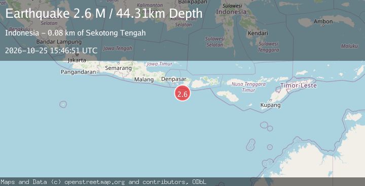 Map of South of Bali, Indonesia