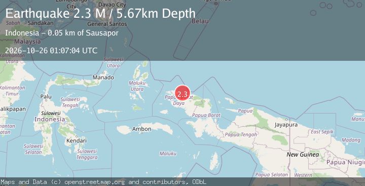 Map of West Papua Region, Indonesia