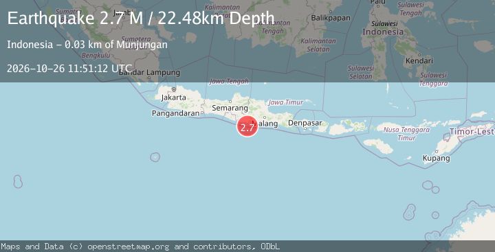 Map of Java, Indonesia