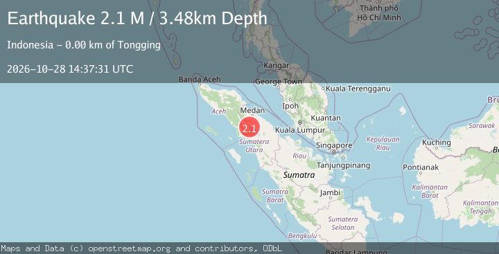 Map of Northern Sumatra, Indonesia