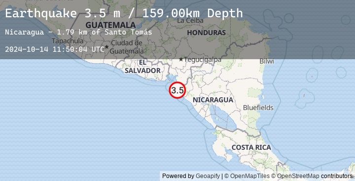 Map of NEAR COAST OF NICARAGUA